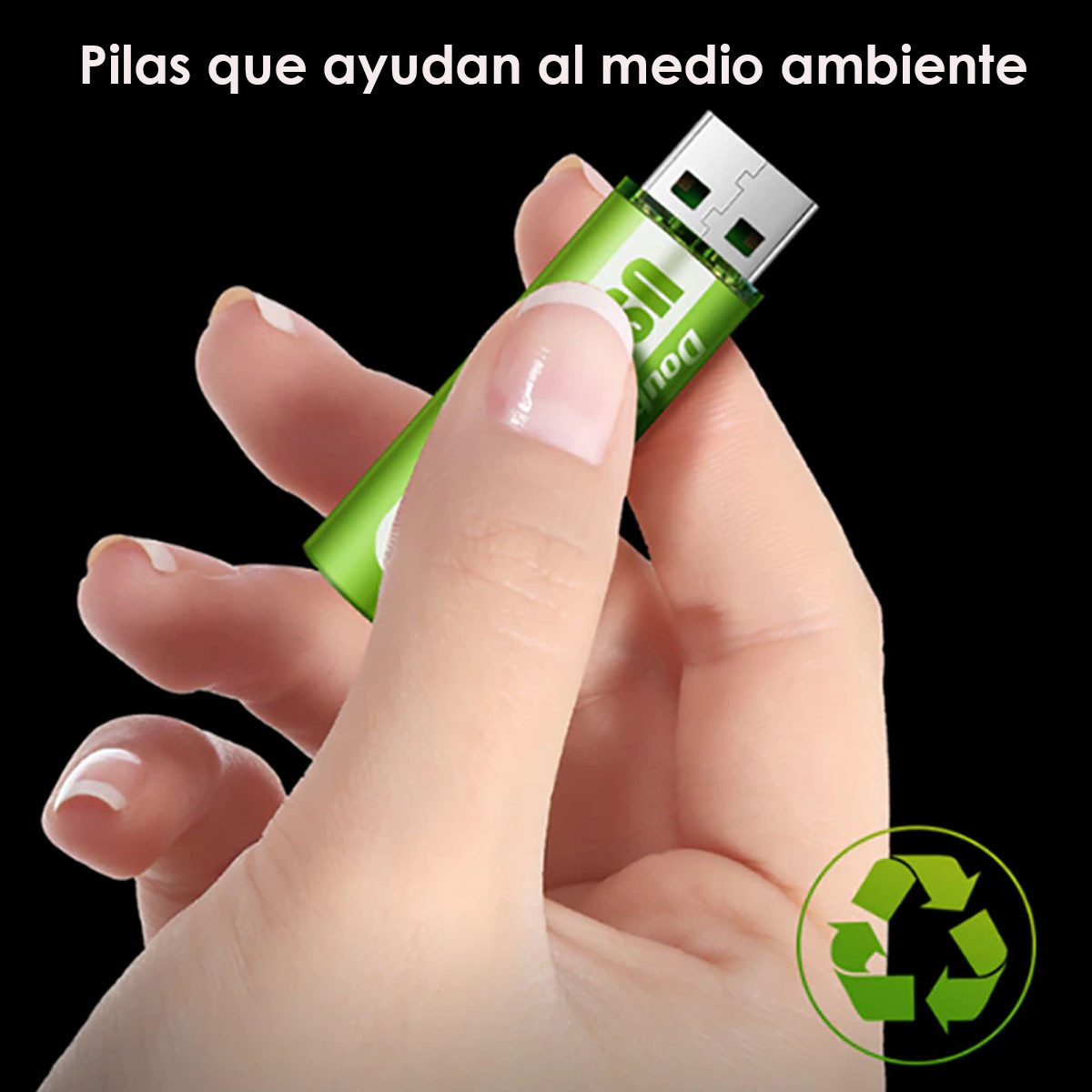 Miniatura 2 de Pilas Doble AA Recargables Tipos USB X4